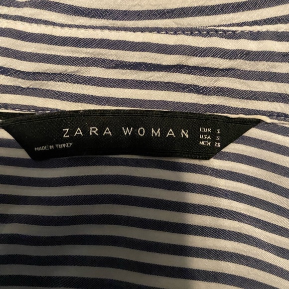 Zara Navy and White Striped Shirt - Picture 2 of 4